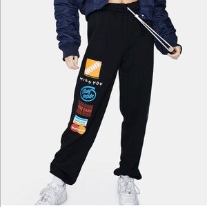 Petals and Peacock Blck Sweatpants Joggers